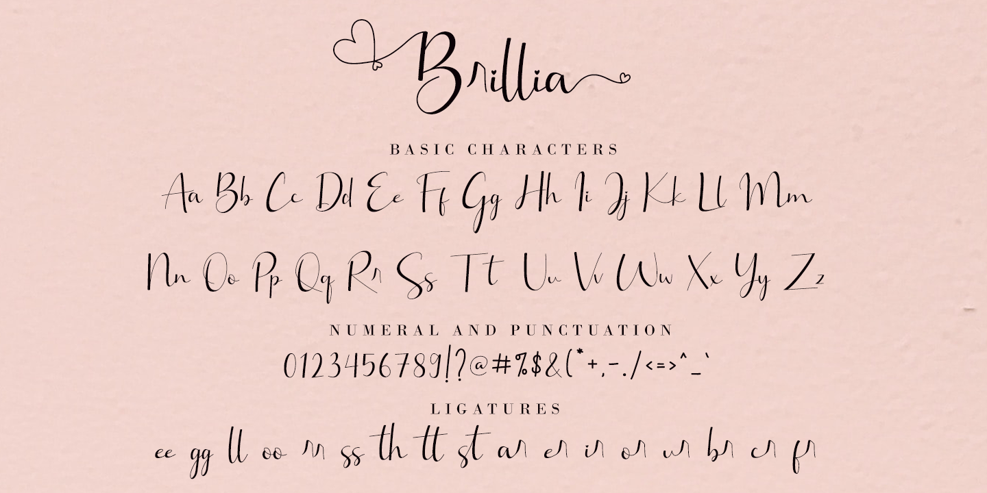 Przykład czcionki Brillia Calligraphy Regular